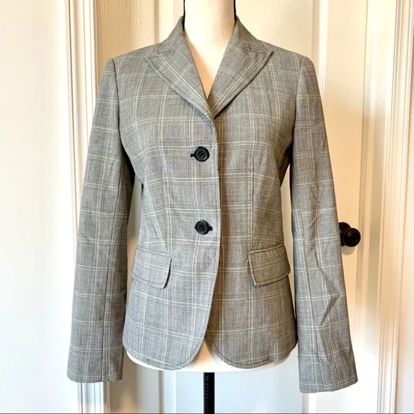 LANDS’ END Single Breasted Plaid Blazer—SZ. 4 - Picture 1 of 14